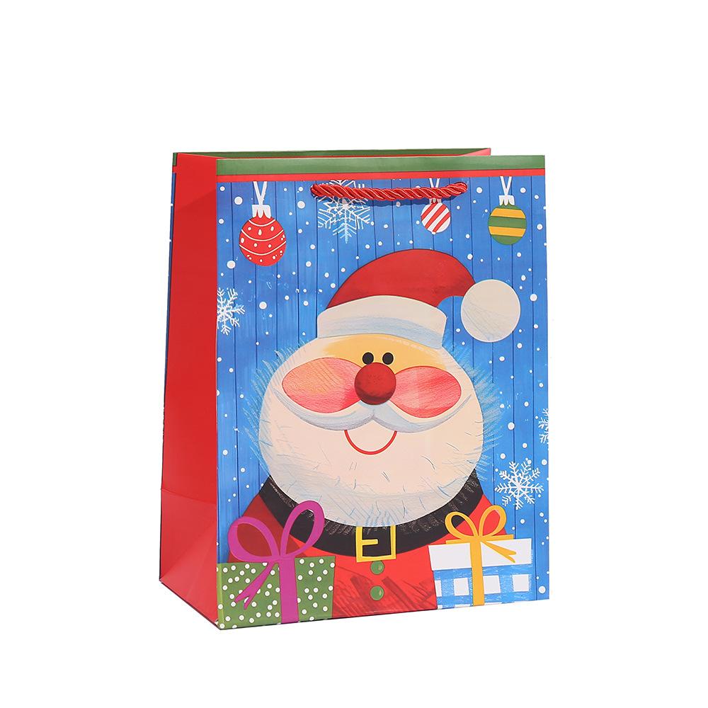 StoBag, Santa Claus Gift Bags, Happy Christmas, for party supplies, Packing Candy Goodies, Reusable Paper, 6/10pcs