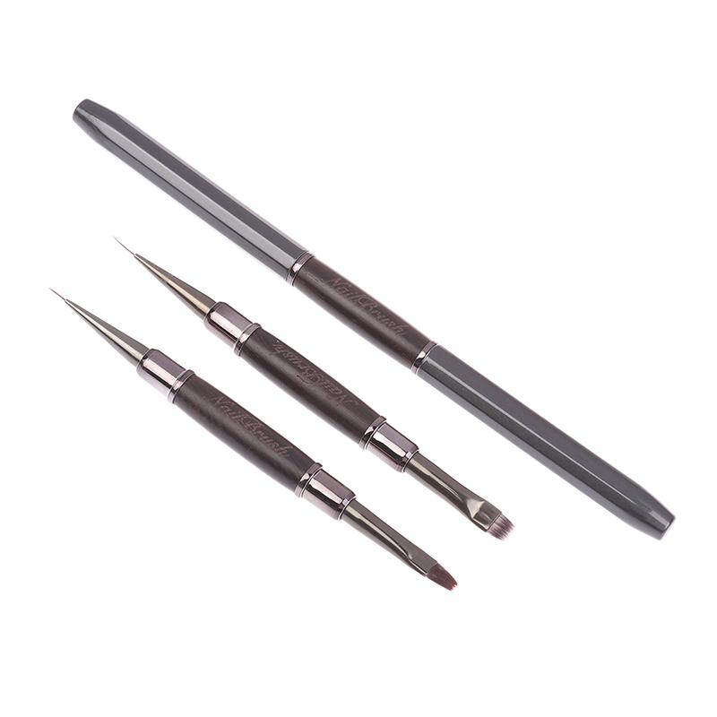 Double-End Nail Pen Brush Glue Phototherapy Pen Uv Gel Liner Brush Dual End Nail Art Drawing Pen Manicure Brushes Tool