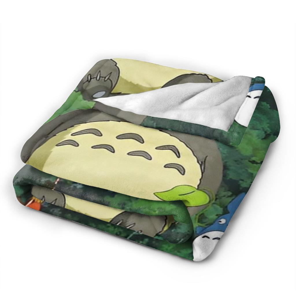 Cartoon Funny Cute T-Totoros Blanket Wool Throw Blankets Bedroom Sofa Printed Ultra-Soft Warm Bedsprea,