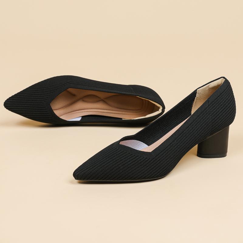 

Женские высокие ботинки вязаные дышащие нескользящие туфли на резиновой подошве 34 чёрный