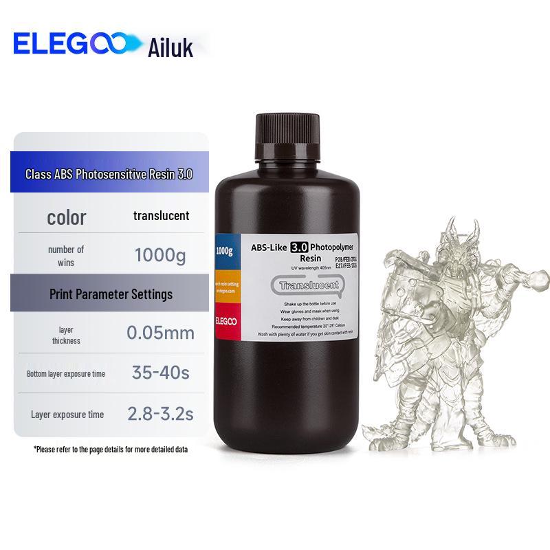 

ELEGOO Photopolymer 3D Printer Resin - High Toughness, 405nm LCD-Compatible