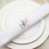 6Pcs Napkin Ring Eye-catching Exquisite Alloy Easter Rabbit Napkin Circle Party Decor Home Supplies
