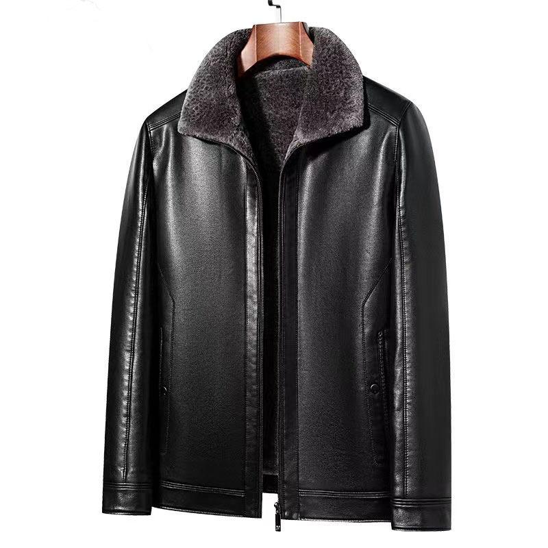 

Осенне-зимняя куртка Fur As One из мужской кожи, утепленная и подбитая, мотоциклетная кожаная куртка, шуба для мужчин XXXXL