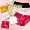 1Pc Solid Color Luxury Underpants Lingerie Breathable Women's Underwear Comfortable Acetate Fiber Triangle Briefs Lace Panties