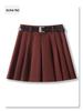 Women's Khaki High-Waisted A-Line Pleated Midi Skirt - 2024 Autumn/Winter Collection