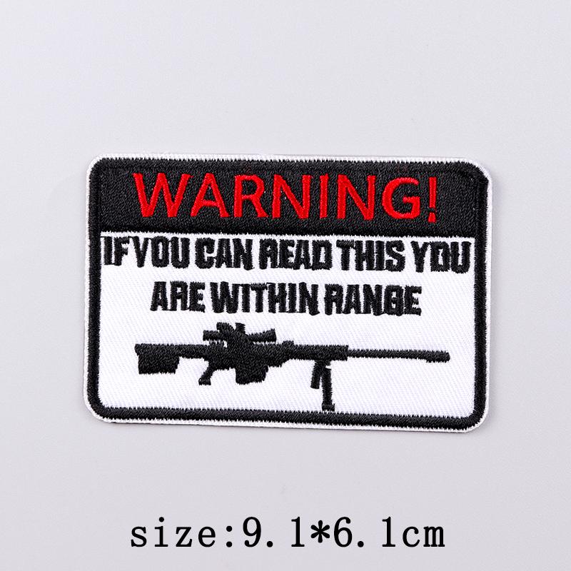 Warning Embroidery Patch Iron On Patches For Clothing Danger Prohibit Sign Embroidered Patches For Clothes Nuclear Marker Badges