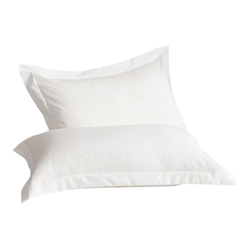 Pure White 60-Count Cotton Hotel Pillowcase Set Pair, 48x74cm