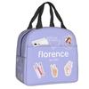 Florence By Mills Izolovaná taška na oběd pro venkovní piknik Nepropustná termotaška Chladicí taška na bento box Ženy Děti Školní tašky na jídlo