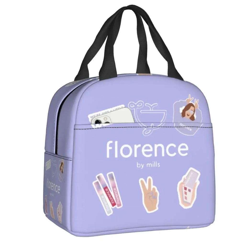 Florence By Mills Izolovaná taška na oběd pro venkovní piknik Nepropustná termotaška Chladicí taška na bento box Ženy Děti Školní tašky na jídlo