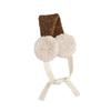 Rolled Plush Earmuffs Color Matching Ear Protection Fashion Lace-up Pullover Hat  Winter Outdoor