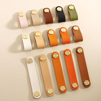 Children's Anti-Collision Wardrobe with Leather Pull Handles Dresser Cabinet Door Drawer-Hospital Use Furniture Handles Knobs