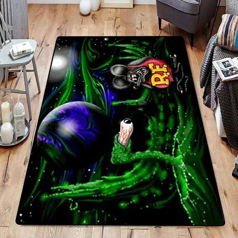 Funny Room Rugs Foot Carpets R-Rat Fink Entrance Doormat Kawaii Rug Floor Mats Bath Mat Kitchen Hallway Carpet Home Decor