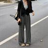 Wide Waist Pinstriped Glutinous Rice Drooping Pants Women's Autumn New Lazy Style Loose Casual Straight Wide-leg Pants