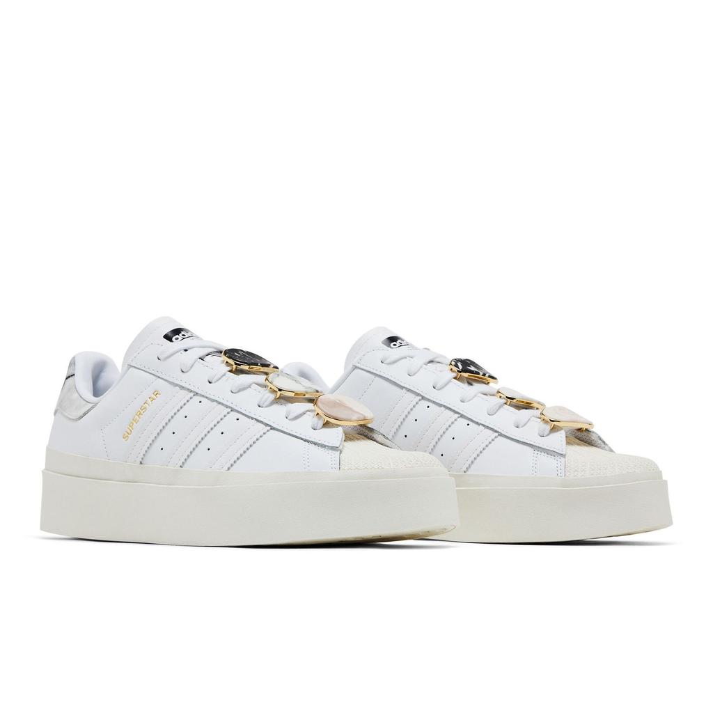 Adidas Womens Superstar Bonega 'White Gold Metallic' (women's sizes) Cloud White / Cloud White / Gold Metallic Skateboard Shoes GY1485