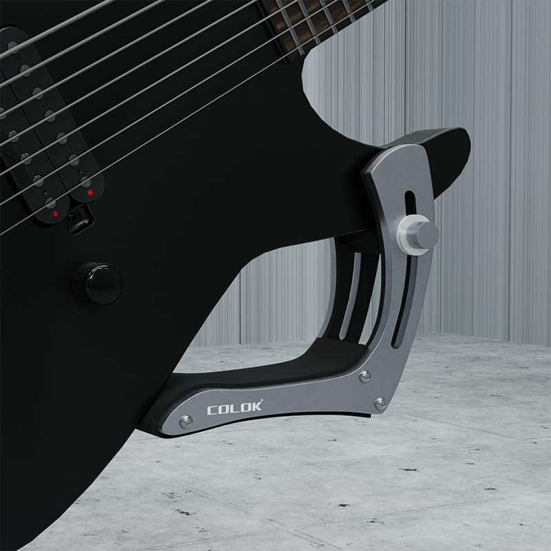 GIMI Guitar Rest Guitar Support for Electric Guitar Playing Ergonomic Slide Height Adjustable Aviation Aluminum Alloy Lightweight Durable Sponge Mat