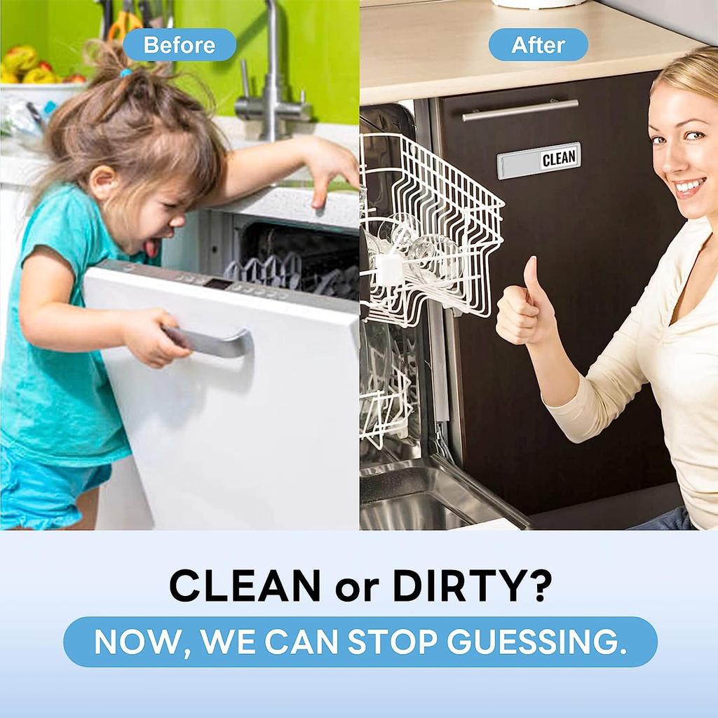 Dishwasher Magnetic Stickers with Scratch Resistant and Dirt Resistant Signs, Suitable for Dishwashers