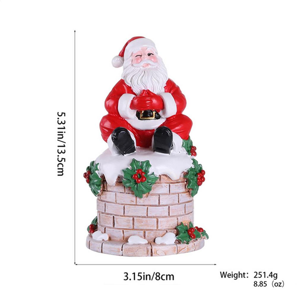

Resin Santa Claus statue ornaments Santa Claus Sitting on Chimney Table Centerpiece Christmas scene atmosphere decorations