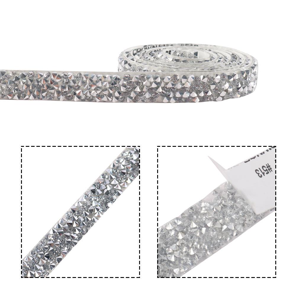 10mm Resin Rhinestone Ribbon Self Adhesive Diamond Ribbon Crystal Roll Glitter Resin Diamond Belt Bling For DIY Art Craft