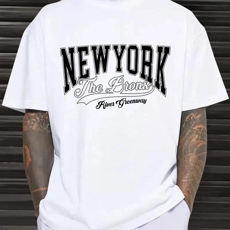 New York Print Herren Rundhals Kurzarm T-Shirt Mode Slim Fit T-Shirt Top Für Frühling Sommer Urlaub