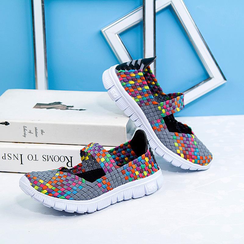 Легкие женские дышащие туфли с эластичной резинкой - Новая мода весналето 36 розовыйразноцветный 1440₽