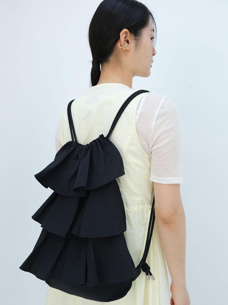 Vimun Ruffle String Bag_Black