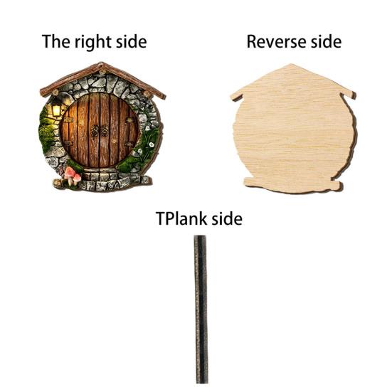 Weather Resistant Patio Accents Mini Fairy Door, Wooden Miniature Garden Welcome Gnome Handcrafted Home Decor House Accessories for Outdoor
