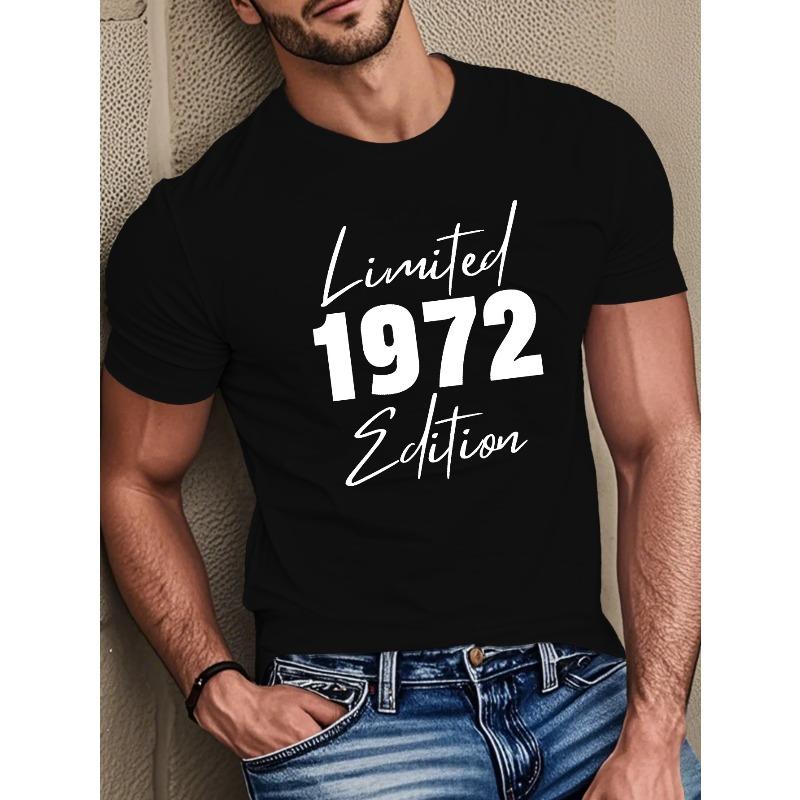 Linited 1972 Edition Men's Short Sleeve T-shirt Summer T-shirt Top Oversized, Cool, Casual, and Fashionable