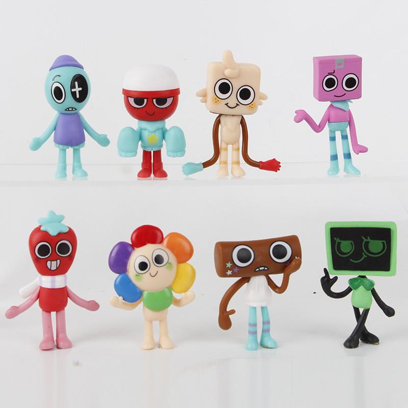 Amazing World Dandy Rhythm Box Pvc Characters Collection Of 8 Figurines Colorful
