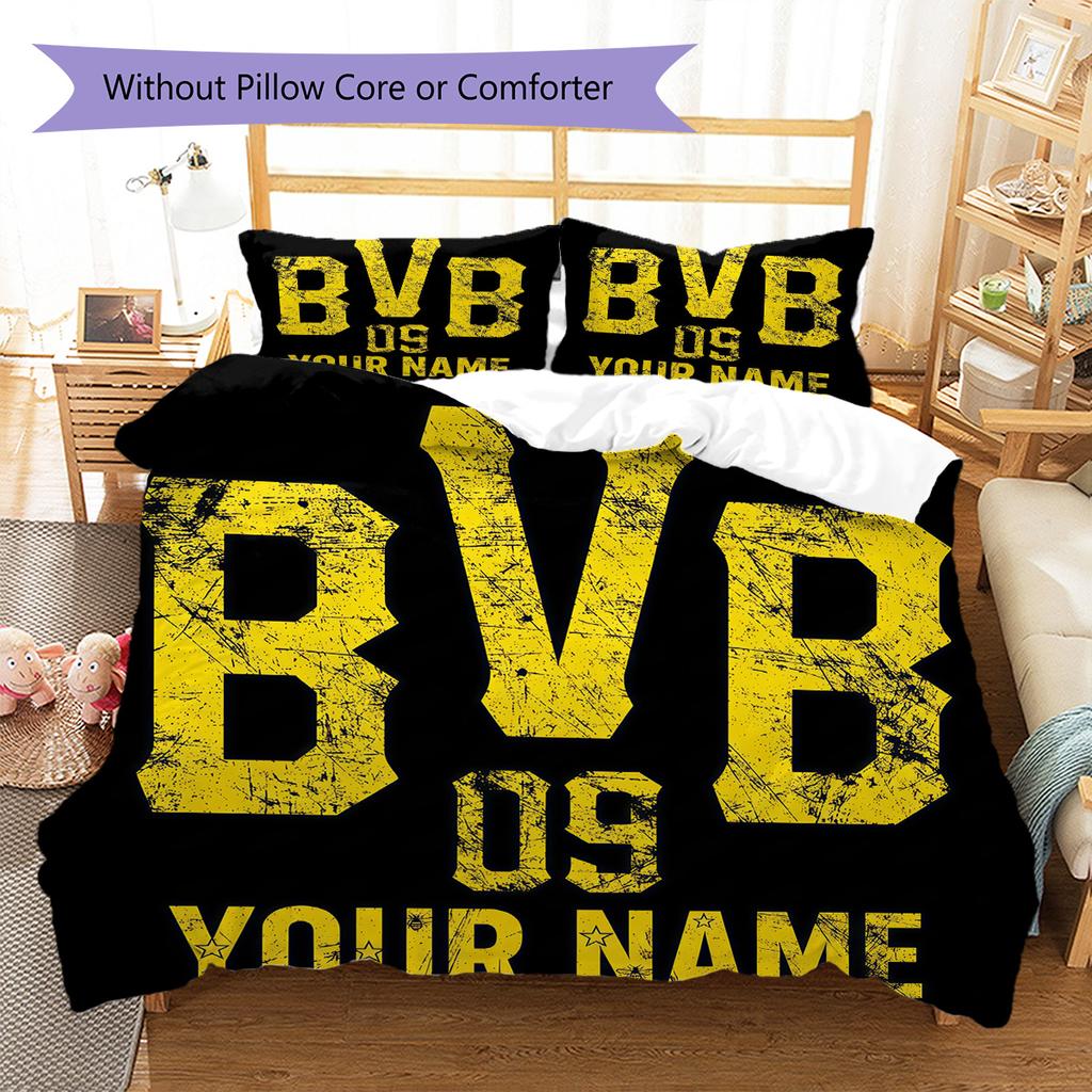 Custom Name BVB Bedding,Quilt Set Quilt Cover Pillowcase Home Birthday Gift(1 * Duvet Cover + 2 * Pillowcase, Without Core) -HE48