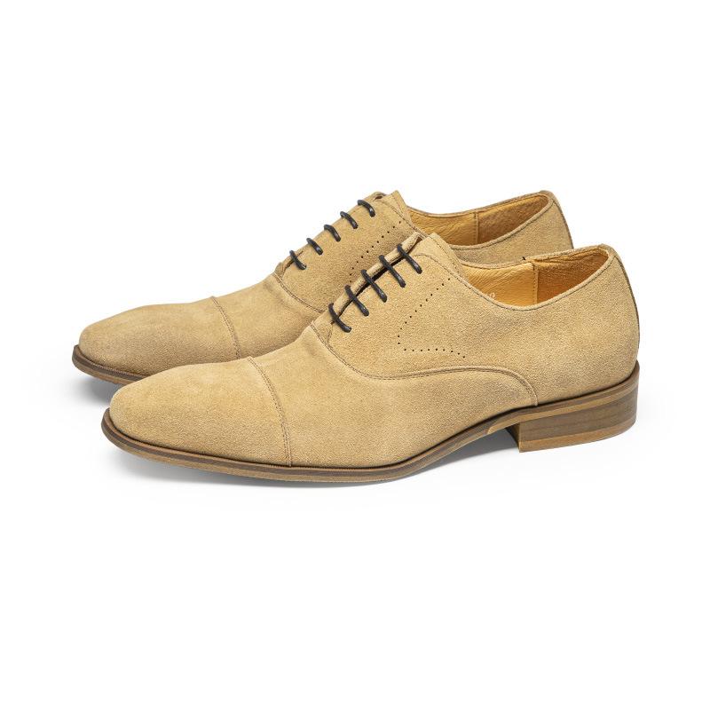 Luxury Cowhide Suede Man Dress Shoes Genuine Leather Handmade Quality Comfortable British Trend Elegant Wedding Dress Shoes Men