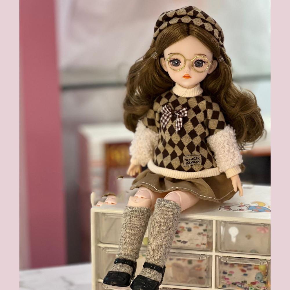 Thick Hair 30cm Bjd Doll Korean Makeup Look 1/6 BJD Doll Mini Girl Toy  Girls Gifts