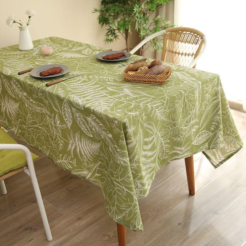

Хлопково-льняная скатерть в стиле Инс с принтом растений и цветов, маленькая, свежая, для обеденного стола, тумбы под телевизор и журнального столика, декоративная ткань для серванта Ancient loquat 140*300cm (suitable for long table)