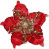 1 Pcs Poinsettia Artificial Flowers Christmas Tree Ornaments Velvet Glitter Magnolia Flowers for Xmas New Year Party Wedding Holiday DIY Decorations,