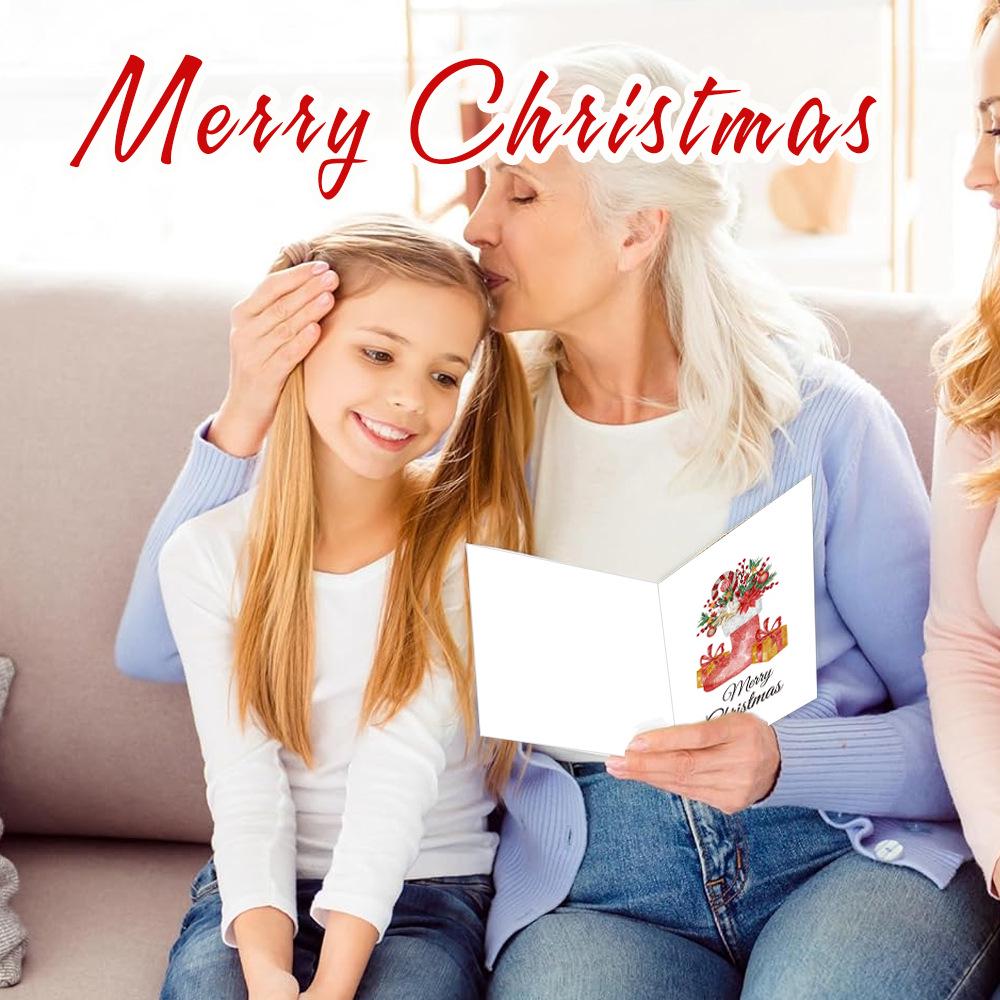 English-Style Cross-Border Christmas Card Set: Folded Holiday Cards with Envelopes for DIY Handwritten Blessings