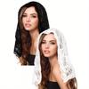 White/Black Catholic Woman Spanish Style Rose Lace Church Veils Head Covering Lace Edge Head Wedding Accessories