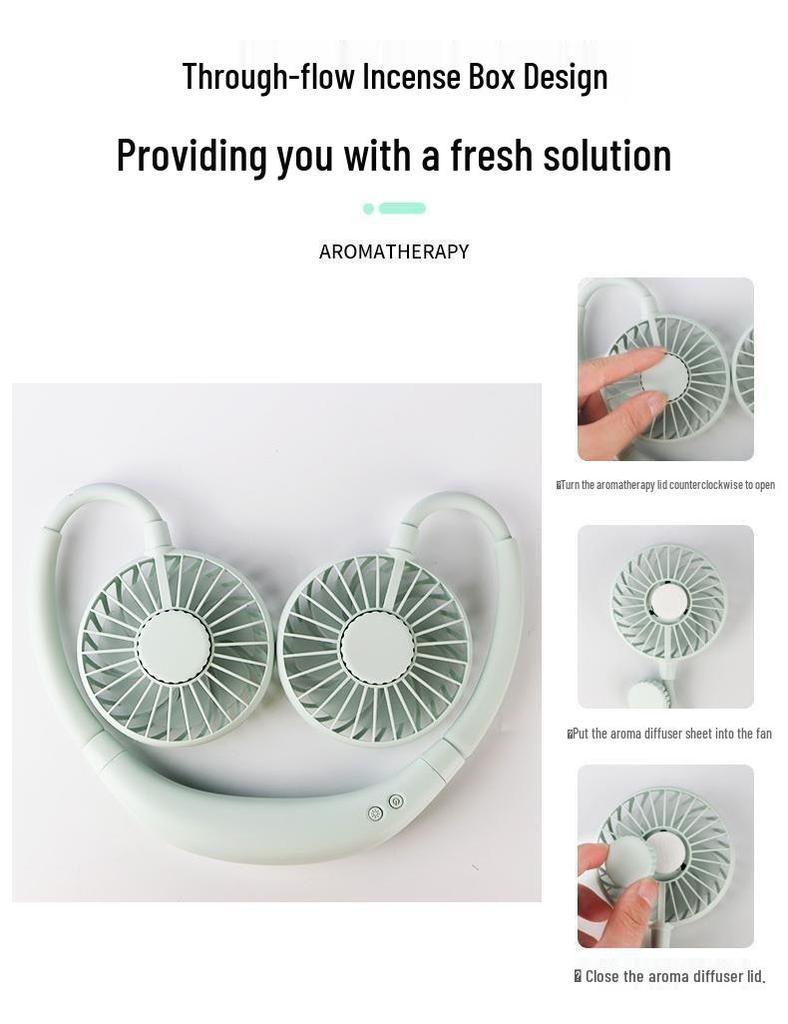 LED Nackenventilator: Wiederaufladbarer geräuschloser Hängeventilator der 3. Generation