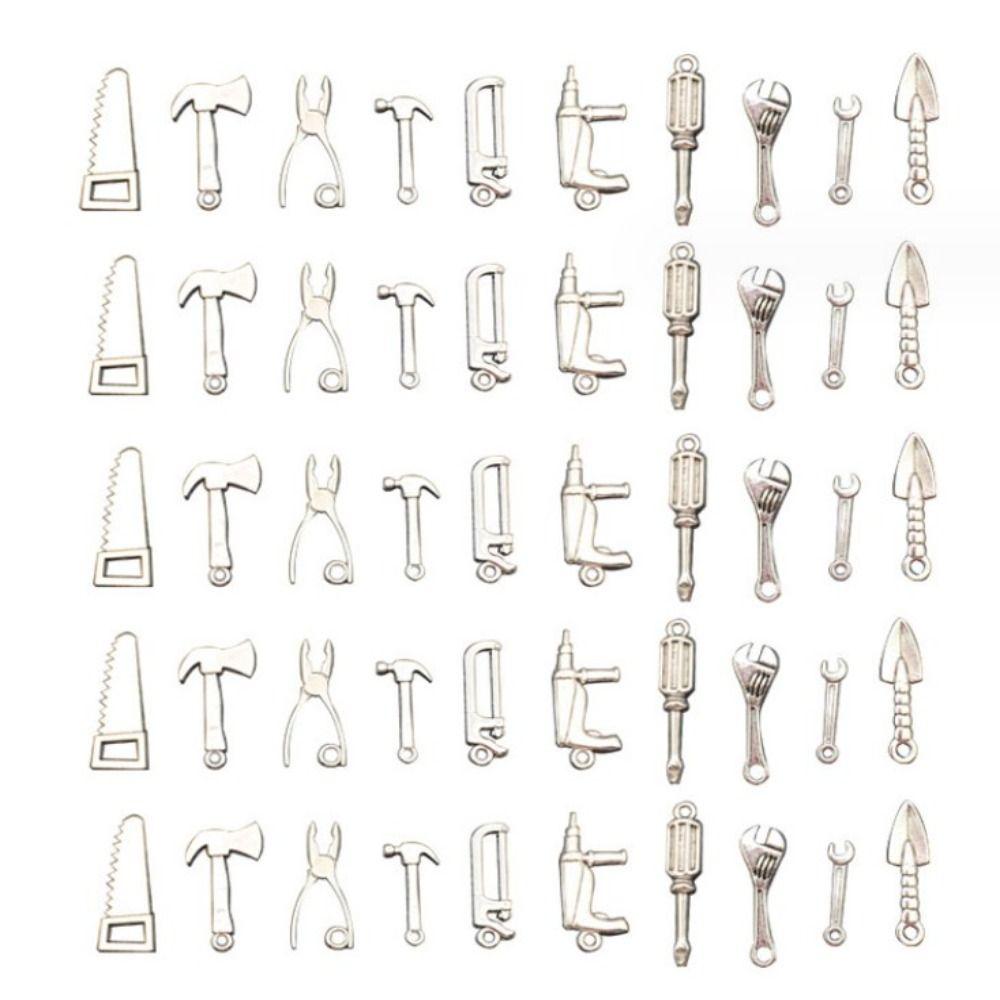 

100 шт. смешанные 10 стилей, подвески для домашнего инструмента, кулон, плоскогубцы, отвертка, подвески для аксессуаров «сделай сам»