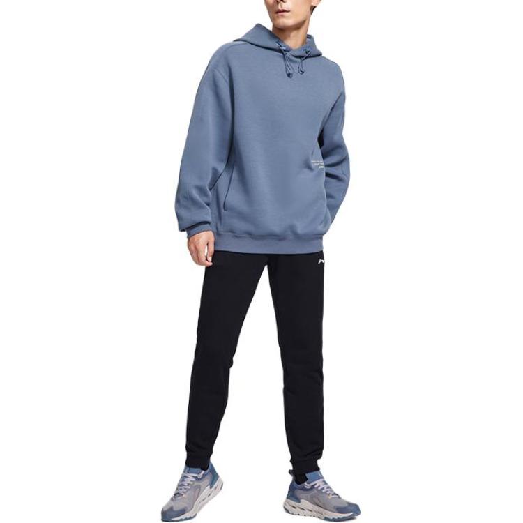 Li Ning Sports Lifestyle Series Solid Color Loose Fit Breathable Comfortable Casual Pants Men Bottoms Black AKLTD51-1