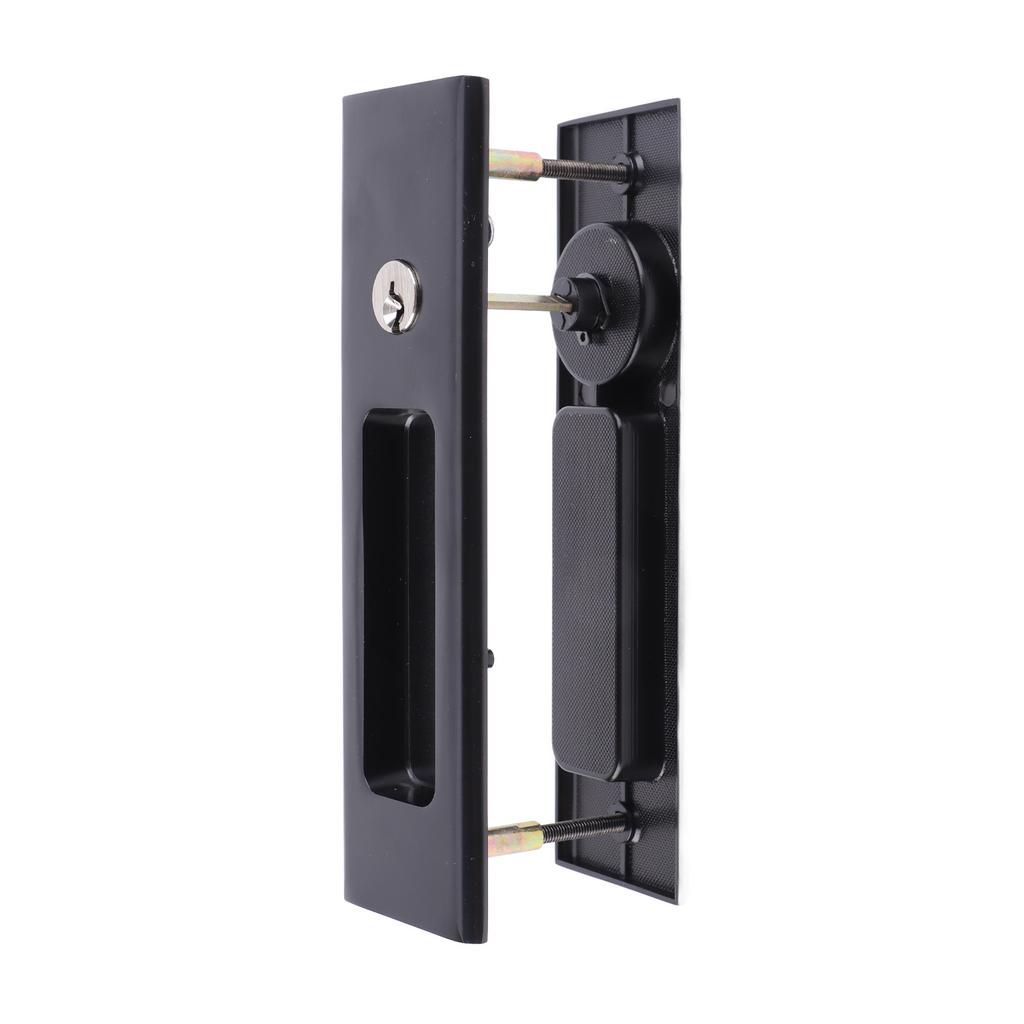Zinc Alloy Sliding Door Lock Latch Handle Set Bathroom Balcony Cabinet Door Hardware FittingsBlack