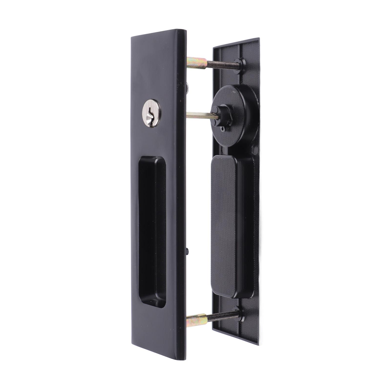 

Zinc Alloy Sliding Door Lock Latch Handle Set Bathroom Balcony Cabinet Door Hardware FittingsBlack