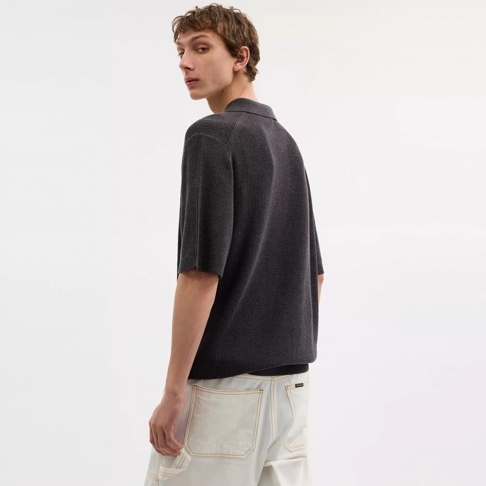 Coach Knit Polo Washed Black
