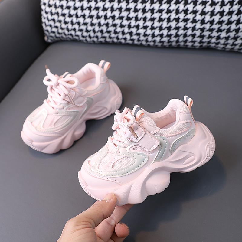 

Baby Chunky Shoes Girl Sport Shoes Toddler Boy Fashion Solid Color Sneakers 1-6 Year Kids Casual Breathable Running Shoes H03212 21 розовый