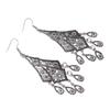 European Retro Ethnic Floral Tassel Earrings with Engraved Water Drop Design