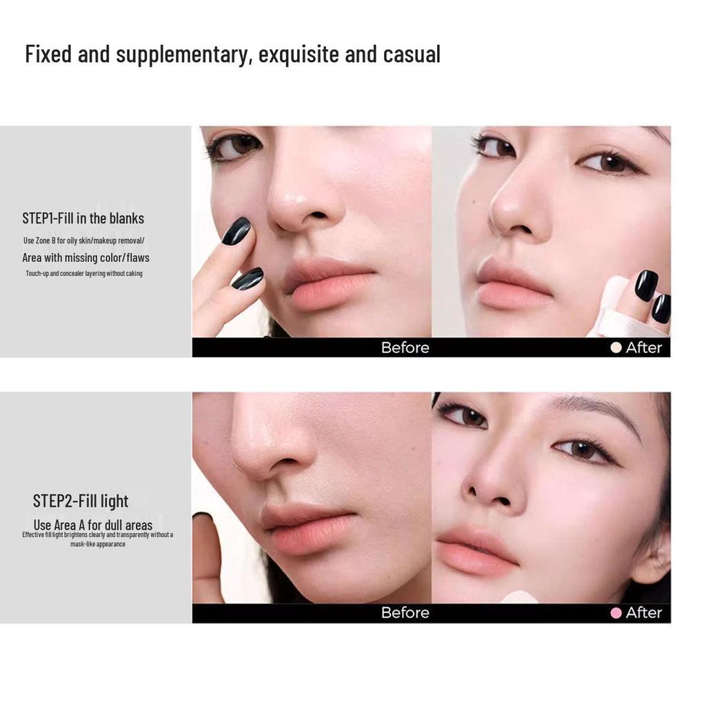 Cloud-Feel Matte Two-Color Pressed Powder: Natural Contouring Blush & Brightening Highlight Duo