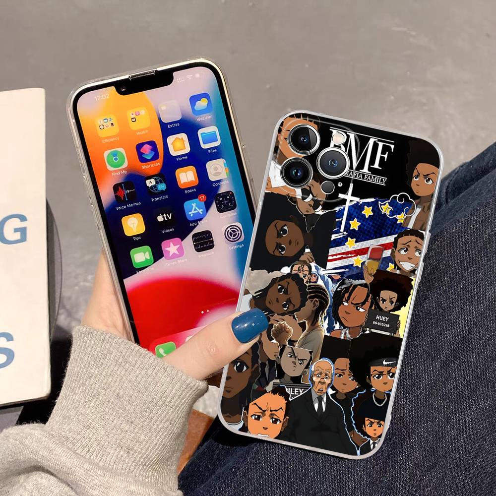 Cartoon The Boondocks Transparent TPU Phone Case For IPhone 17 11 12 13 14 15 16 Pro Max 16 Plus Cover