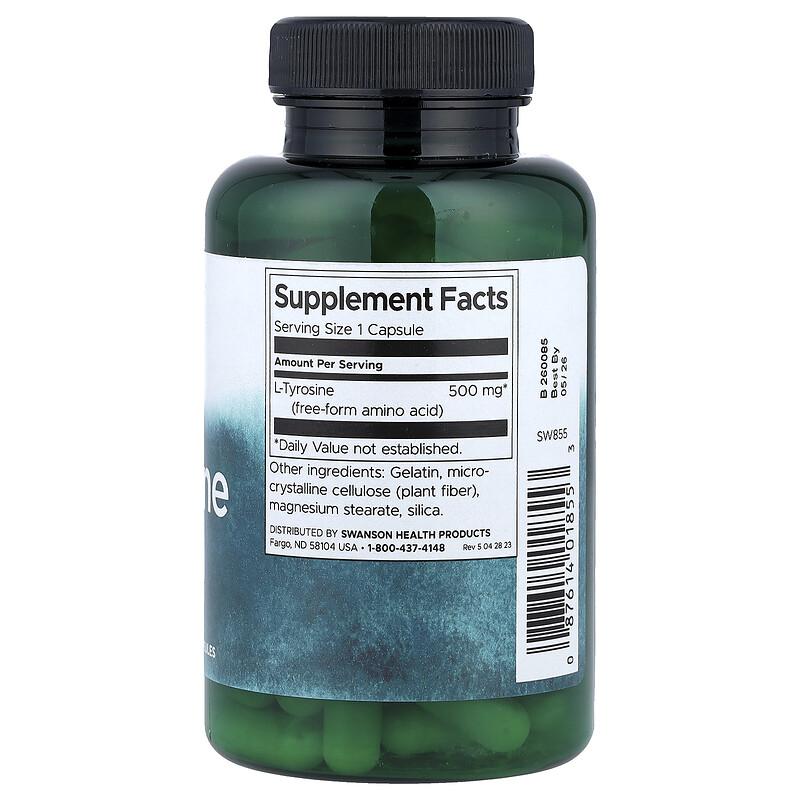 L-Tyrosine, 500 mg, 100 Capsules