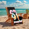 1PC Custom Name Ice Cream Celebration Beach Towel Highly Absorbent And Sand-Resistant Towel for Swimming, Pool, Yoga, And Travel Lightweight