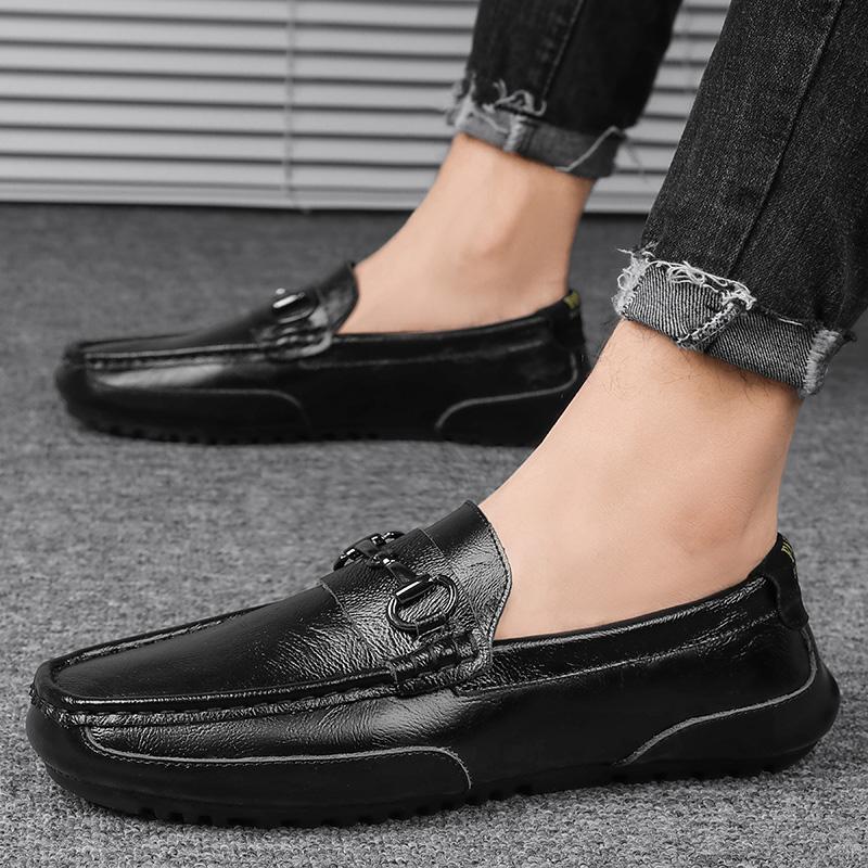 Fashion Spring Autumn Men's Soft Sole Loafers Classic Male Casual Leather Shoes Handmade Male Moccasins Top Quality Male Driving Footwea