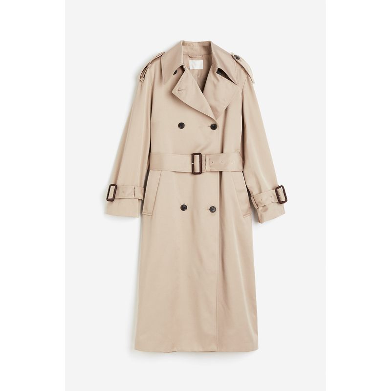 

HM Women s Windbreaker Outwear Fall French British Style Loose Double Breasted Mid Length Long Length Outwear 2025 47 Beige 170/104A(L)