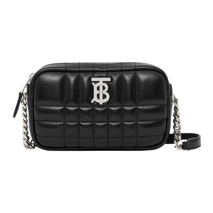 Burberry Lola Bag With Silver Logo Adjustable Chain Strap Lambskin Camera Crossbody Shoulder Bag Women Bags Black 80648541